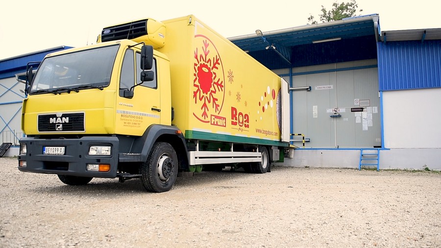 Company delivery truck at the facility loading dock