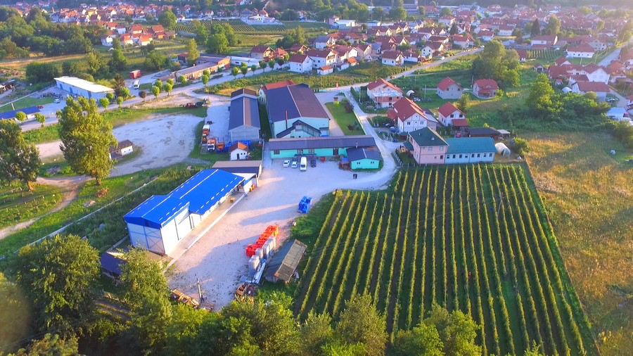 Aerial view of the Bogutovo site in Arilje